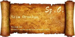 Szim Orsolya névjegykártya
